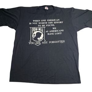 Vintage POW MIA Shirt Size XL Vintage Black YOU ARE NOT FORGOTTEN Single-Stitch